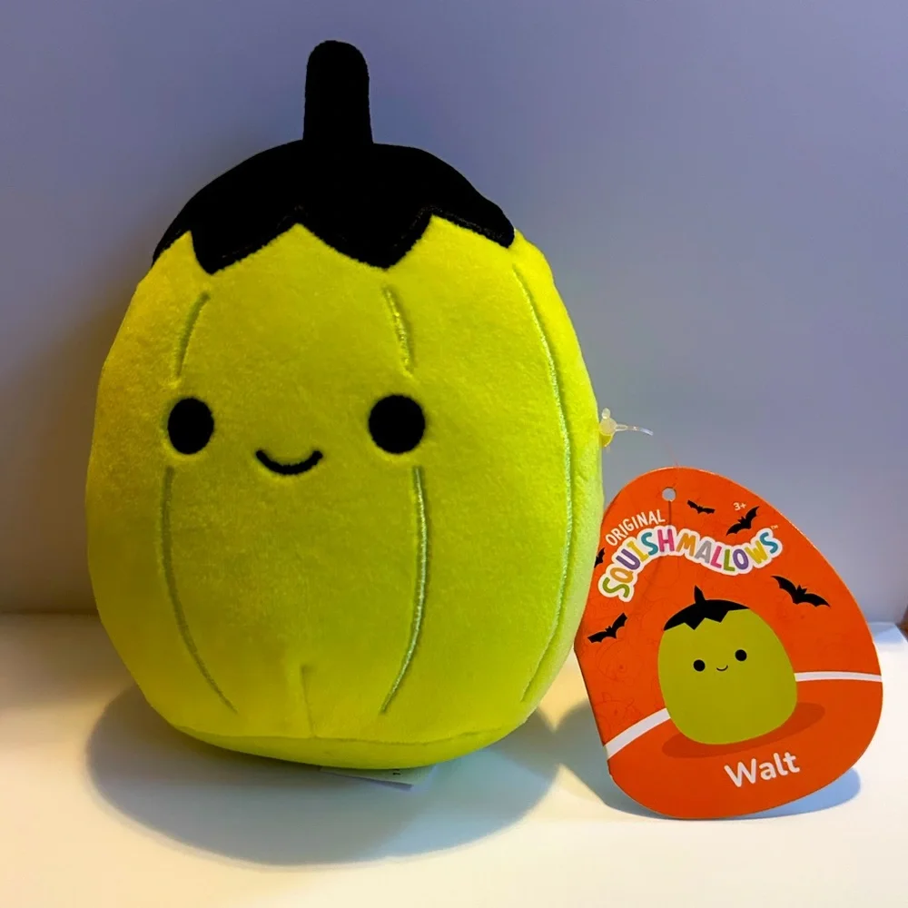 NEW! Original Squishmallows Walt The Neon Pumpkin Halloween Plush (5 inches)
